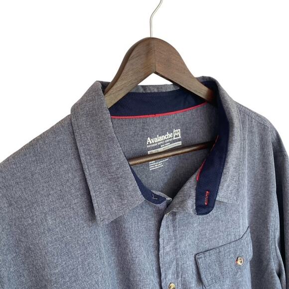 Avalanche Outdoor Supply Gray Button Up Short Sleeve Shirt - XXL - Picture 2 of 4
